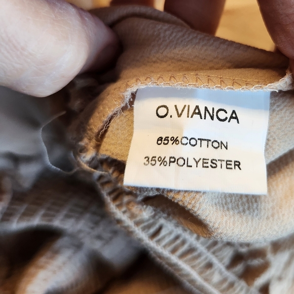 Maxi Teired Tube Dress, Beige, Adjustable Spaghetti Straps, Ruffled, Small - Picture 7 of 8